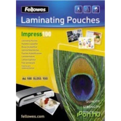Fellowes A5 fényes lamináló fólia 100 mikron Fellowes A5 fényes lamináló fólia 100 mikron
