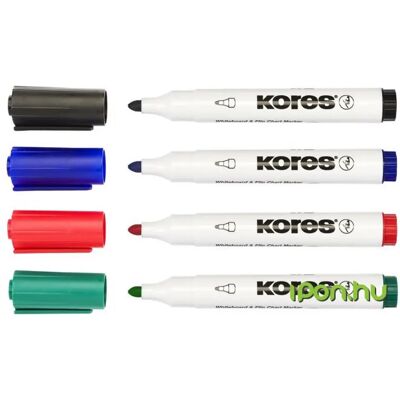 KORES "Marka" tábla- és flipchart marker 3-5 mm 4 színben kúpos KORES "Marka" tábla- és flipchart marker 3-5 mm 4 színben kúpos
