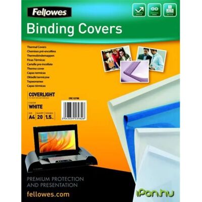 Fellowes Hőkötőborító3 mm 170 g 11-32 lap matt A4 Coverlight fehér Fellowes Hőkötőborító3 mm 170 g 11-32 lap matt A4 Coverlight fehér