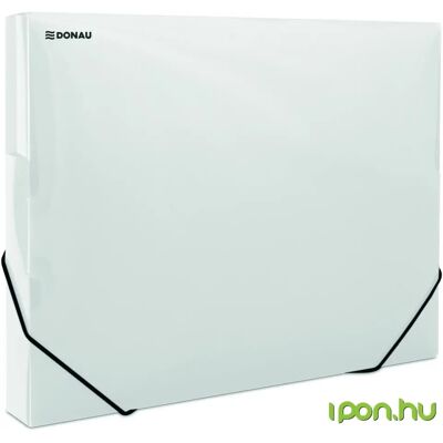 DONAU Gumis mappa 30 mm PP merevített A4 áttetsző fehér DONAU Gumis mappa 30 mm PP merevített A4 áttetsző fehér