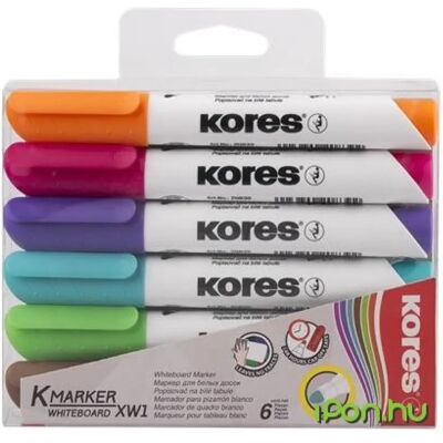 KORES Tábla- és flipchart marker 3-5 mm kúpos Marka 6 különböző szín KORES Tábla- és flipchart marker 3-5 mm kúpos Marka 6 különböző szín