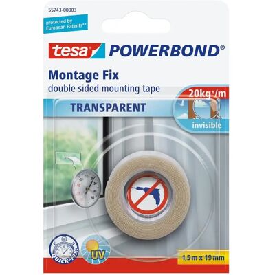 TESA 55743 1.5mx19mm beltéri átlátszó montázsszalag TESA 55743 1.5mx19mm beltéri átlátszó montázsszalag