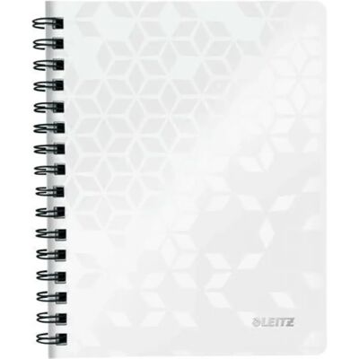 LEITZ Wow Spirálfüzet A5 kockás 80 lap fehér LEITZ Wow Spirálfüzet A5 kockás 80 lap fehér