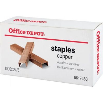 OFFICE DEPOT 24/6 1000db/cs fűzőkapocs réz OFFICE DEPOT 24/6 1000db/cs fűzőkapocs réz