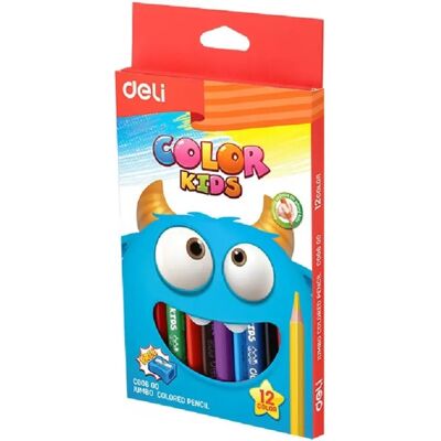 DELI Color Kids színes ceruza készlet 12 darabos DELI Color Kids színes ceruza készlet 12 darabos