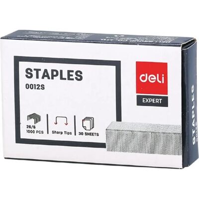 DELI DEL00012S Expert tűzőkapocs 26/6 1000db DELI DEL00012S Expert tűzőkapocs 26/6 1000db