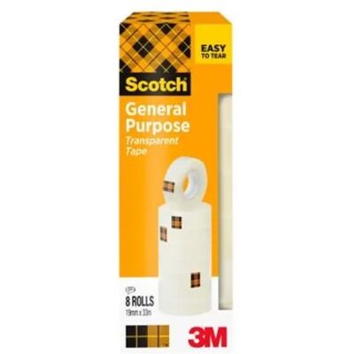 SCOTCH Ragasztószalag 19mm x 33m átlátszó 8db SCOTCH Ragasztószalag 19mm x 33m átlátszó 8db