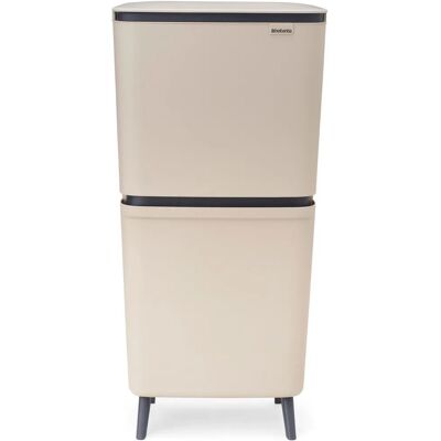 BRABANTIA SortUp Recycle Bin Hi szelektív hulladékgyűjtő torony lábakon felhajtható fedéllel 10+10+25L műanyag világos bézs 275029 BR275029 BRABANTIA SortUp Recycle Bin Hi szelektív hulladékgyűjtő torony lábakon felhajtható fedéllel 10+10+25L műanyag világos bézs 275029 BR275029