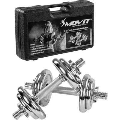 OEM MOVIT Kézisúlyzó szett króm 2x10 kg OEM MOVIT Kézisúlyzó szett króm 2x10 kg