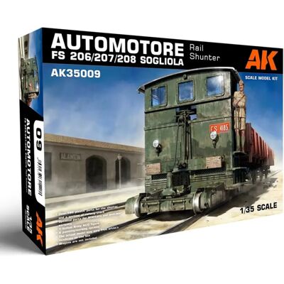 AK INTERACTIVE 1/35 Automotore FS 206/207/208 Sogliola rail shunter tolató vonat modell AK INTERACTIVE 1/35 Automotore FS 206/207/208 Sogliola rail shunter tolató vonat modell