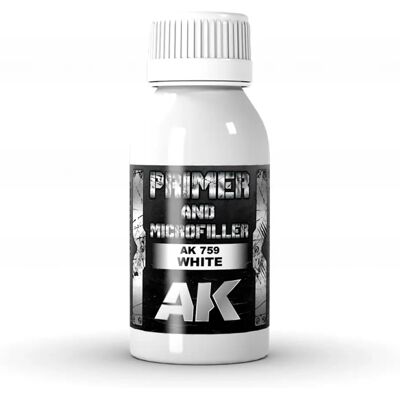 AK INTERACTIVE White Primer and Microfiller fehér alapozó 100 ml AK INTERACTIVE White Primer and Microfiller fehér alapozó 100 ml