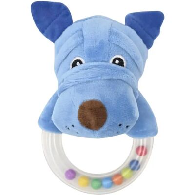 LORELLI Toys Plüss csörgő karika - Kék kutya LORELLI Toys Plüss csörgő karika - Kék kutya