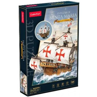 CUBICFUN Puzzle 3D Santa Maria - 204 darab - Oktató Szórakozás CUBICFUN Puzzle 3D Santa Maria - 204 darab - Oktató Szórakozás