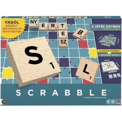 Mattel Scrabble klasszikus és társasjáték 2 az 1-ben prémium fa változat Mattel Scrabble klasszikus és társasjáték 2 az 1-ben prémium fa változat
