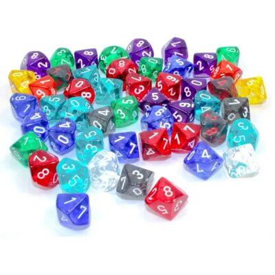 CHESSEX Translucent Polyhedral - d10 (0-9) dobókocka CHESSEX Translucent Polyhedral - d10 (0-9) dobókocka