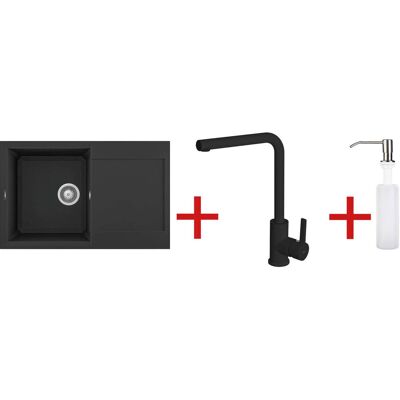 ELLECI - EASY2 szett - Gránit mosogatótálca csapteleppel és mosogatószer-adagolóval ELLECI - EASY2 szett - Gránit mosogatótálca csapteleppel és mosogatószer-adagolóval