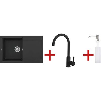 ELLECI - EASY3 szett - Gránit mosogatótálca csapteleppel és mosogatószer-adagolóval ELLECI - EASY3 szett - Gránit mosogatótálca csapteleppel és mosogatószer-adagolóval