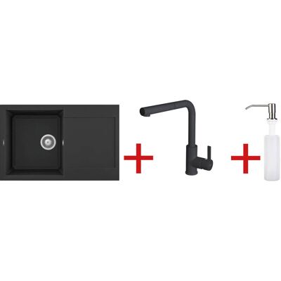 ELLECI - EASY4 szett - Gránit mosogatótálca csapteleppel és mosogatószer-adagolóval ELLECI - EASY4 szett - Gránit mosogatótálca csapteleppel és mosogatószer-adagolóval