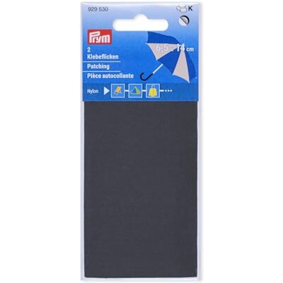Prym 929530 Klebeflicken Nylon, 2 Stück, 6,5 x 14cm, anthrazit Prym 929530 Klebeflicken Nylon, 2 Stück, 6,5 x 14cm, anthrazit