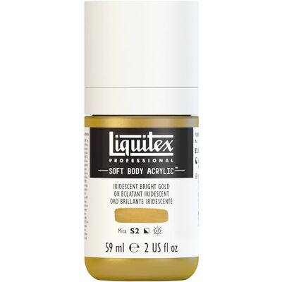 Liquitex 1959234 Professional Acrylfarbe Soft Body Künstlerfarbe in cremiger deckender Konsistenz, hohe Pigmentierung, lichtecht & alterungsbeständig, 59ml Flasche Irisierendes Helles Gold Liquitex 1959234 Professional Acrylfarbe Soft Body Künstlerfarbe in cremiger deckender Konsistenz, hohe Pigmentierung, lichtecht & alterungsbeständig, 59ml Flasche Irisierendes Helles Gold