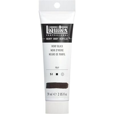 Liquitex 1045244 Professional Heavy Body Acrylfarbe in Künstlerqualität mit ausgezeichneter Lichtechtheit in buttriger Konsistenz, 59ml Tube Elfenbeinschwarz Liquitex 1045244 Professional Heavy Body Acrylfarbe in Künstlerqualität mit ausgezeichneter Lichtechtheit in buttriger Konsistenz, 59ml Tube Elfenbeinschwarz