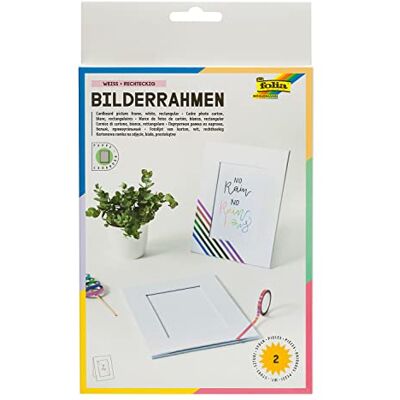 folia 2333/2 Blanko Bilderrahmen Set zum Selbstgestalten ideal zum Bekleben mit Mosaiksteinchen, White folia 2333/2 Blanko Bilderrahmen Set zum Selbstgestalten ideal zum Bekleben mit Mosaiksteinchen, White