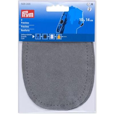 Prym 929359 Patches Veloursleder, zum Aufnähen, 10 x 14cm, grau Prym 929359 Patches Veloursleder, zum Aufnähen, 10 x 14cm, grau