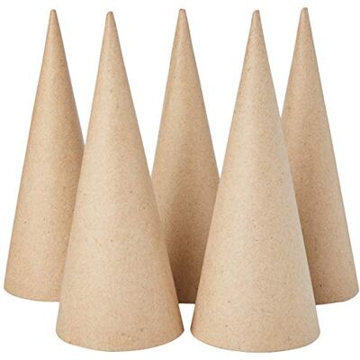 Creativ 265061 5 Kegel aus Pappmaché, 20 cm, Beige, 5 Stück Creativ 265061 5 Kegel aus Pappmaché, 20 cm, Beige, 5 Stück