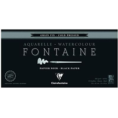 Clairefontaine 975304C Malblock Fontaine 20x40cm 20 Blatt 300g Schwarz Clairefontaine 975304C Malblock Fontaine 20x40cm 20 Blatt 300g Schwarz