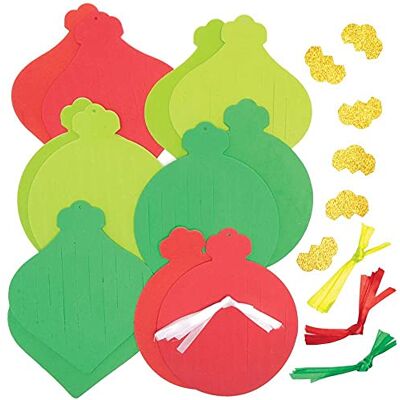 Baker Ross FE997 Weihnachtskugeln Webe Bastelset 6er Pack, Weihnachtsbasteln für Kinder, Nähen und Weben für Kinder, Weihnachtsbastelse Baker Ross FE997 Weihnachtskugeln Webe Bastelset 6er Pack, Weihnachtsbasteln für Kinder, Nähen und Weben für Kinder, Weihnachtsbastelse