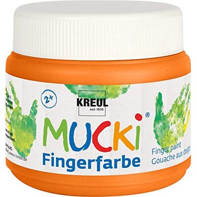 KREUL 23103 Mucki leuchtkräftige Fingerfarbe, 150 ml in orange, auf Wasserbasis, parabenfrei, glutenfrei, laktosefrei und vegan, auswaschbar, vermalbar mit Pinsel, Schwamm, Spachtel und Fingern KREUL 23103 Mucki leuchtkräftige Fingerfarbe, 150 ml in orange, auf Wasserbasis, parabenfrei, glutenfrei, laktosefrei und vegan, auswaschbar, vermalbar mit Pinsel, Schwamm, Spachtel und Fingern