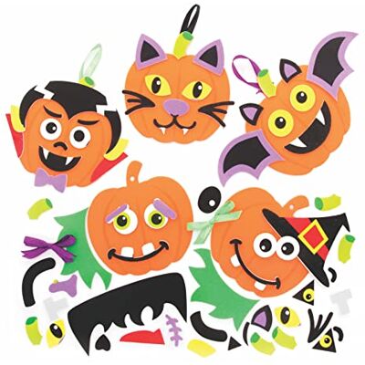 Baker Ross FE768 Kürbis Dekorations Bastelset 8er Pack, Gestalte Deinen Eigenen Kürbis, Kinder Kunstset Zum Basteln an Halloween Baker Ross FE768 Kürbis Dekorations Bastelset 8er Pack, Gestalte Deinen Eigenen Kürbis, Kinder Kunstset Zum Basteln an Halloween