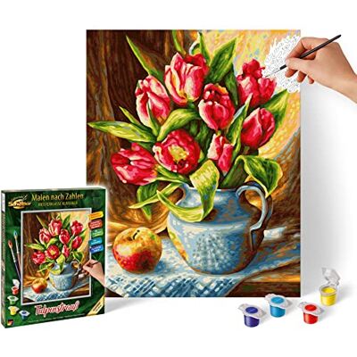 Schipper 609240796 Malen nach Zahlen Tulpenstrauß Bilder malen für Erwachsene, inklusive Pinsel und Acrylfarben, 24 x 30 cm Schipper 609240796 Malen nach Zahlen Tulpenstrauß Bilder malen für Erwachsene, inklusive Pinsel und Acrylfarben, 24 x 30 cm