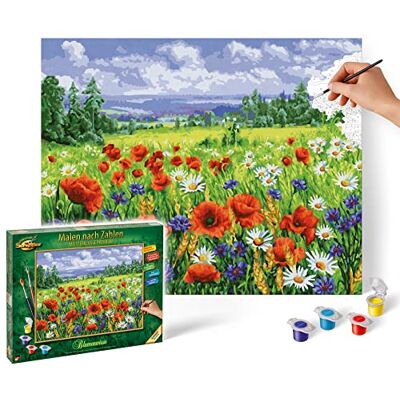 Schipper 609130824 Malen nach Zahlen Blumenwiese Bilder malen für Erwachsene, inklusive Pinsel und Acrylfarben, 40 x 50 cm Schipper 609130824 Malen nach Zahlen Blumenwiese Bilder malen für Erwachsene, inklusive Pinsel und Acrylfarben, 40 x 50 cm