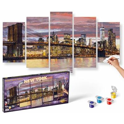 Schipper 609450806 Malen nach Zahlen New York in der Morgendämmerung Bilder malen für Erwachsene, inklusive Pinsel und Acrylfarben, Meisterklasse Polyptychon Profi-Edition, 132 x 72 cm Schipper 609450806 Malen nach Zahlen New York in der Morgendämmerung Bilder malen für Erwachsene, inklusive Pinsel und Acrylfarben, Meisterklasse Polyptychon Profi-Edition, 132 x 72 cm