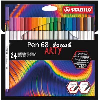 STABILO Pen 68 brush ARTY filctoll Színes - 24 db STABILO Pen 68 brush ARTY filctoll Színes - 24 db