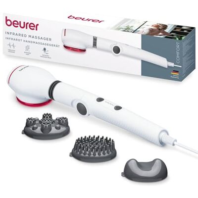 Beurer MG 44 2-in-1 Massagegerät mit zuschaltbarem Infrarotlicht, wohltuende Vibrationsmassage, 3-stufig verstellbarer Griff, inkl. 3 Massageaufsätze, 2 Intensitätsstufen, für Nacken, Rücken, Schulter Beurer MG 44 2-in-1 Massagegerät mit zuschaltbarem Infrarotlicht, wohltuende Vibrationsmassage, 3-stufig verstellbarer Griff, inkl. 3 Massageaufsätze, 2 Intensitätsstufen, für Nacken, Rücken, Schulter