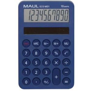 MAUL Solar Taschenrechner Eco MD 1 10 Ziffern 5 Funktionen Taschenrechner aus 60% recyceltem Kunststoff Tischrechner für Büro Schule Blue Engel/uz116 Blau MAUL Solar Taschenrechner Eco MD 1 10 Ziffern 5 Funktionen Taschenrechner aus 60% recyceltem Kunststoff Tischrechner für Büro Schule Blue Engel/uz116 Blau