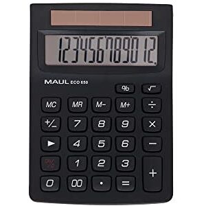 MAUL Tischrechner ECO 650 umweltfreundlicher Solar Rechner mit 12 Stellen Blauer Engel/uz116 Tischrechner für Büro, Schreibtisch, Schule 80% recycelter Kunststoff Schwarz MAUL Tischrechner ECO 650 umweltfreundlicher Solar Rechner mit 12 Stellen Blauer Engel/uz116 Tischrechner für Büro, Schreibtisch, Schule 80% recycelter Kunststoff Schwarz