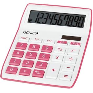 GENIE 840P Taschenrechner, Kompakter Tischrechner mit Großem Angewinkeltem 10-stelligem Display, Dual-Power (Solar und Batterie), Pink GENIE 840P Taschenrechner, Kompakter Tischrechner mit Großem Angewinkeltem 10-stelligem Display, Dual-Power (Solar und Batterie), Pink