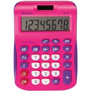 MAUL Taschenrechner MJ 550 großes Display mit 8 Stellen Standardfunktionen für Büro, Zuhause, Schule Batterienutzung bei Dunkelheit Funktionstasten farbig Pink, 7263422, 15,5 x 11,0 x 2,5 cm MAUL Taschenrechner MJ 550 großes Display mit 8 Stellen Standardfunktionen für Büro, Zuhause, Schule Batterienutzung bei Dunkelheit Funktionstasten farbig Pink, 7263422, 15,5 x 11,0 x 2,5 cm