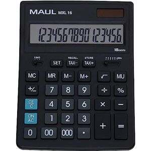 MAUL Kaufmännischer Taschenrechner MXL16, mit 16 Stellen, inkl. Steuerberechnung, groß: 20, 5x15, 5 cm, angewinkeltes Display, Profi-Tischrechner, Solar/Batterie, Schwarz MAUL Kaufmännischer Taschenrechner MXL16, mit 16 Stellen, inkl. Steuerberechnung, groß: 20, 5x15, 5 cm, angewinkeltes Display, Profi-Tischrechner, Solar/Batterie, Schwarz