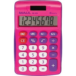 MAUL Taschenrechner MJ 450 großes Display mit 8 Stellen Standardfunktionen für Büro, Zuhause, Schule Solarrechner Batterienutzung bei Dunkelheit Funktionstasten farbig Pink, 7263022 MAUL Taschenrechner MJ 450 großes Display mit 8 Stellen Standardfunktionen für Büro, Zuhause, Schule Solarrechner Batterienutzung bei Dunkelheit Funktionstasten farbig Pink, 7263022