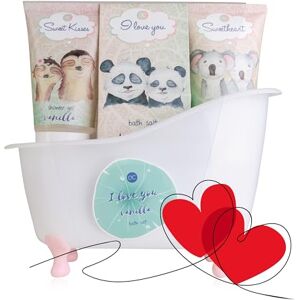 accentra – I LOVE YOU Bade- & Duschset mit Vanilleduft Geschenkset für Frauen zum Geburtstag & Valentinstag 5-Teiliges Wellness Pflegeset mit Mini Deko-Badewanne accentra – I LOVE YOU Bade- & Duschset mit Vanilleduft Geschenkset für Frauen zum Geburtstag & Valentinstag 5-Teiliges Wellness Pflegeset mit Mini Deko-Badewanne