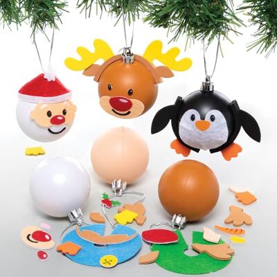 Baker Ross FC176 Weihnachtskugel Dekoration Bastelset Packung mit 6, Bastelt Eure Eigenen Weihnachtsdekorationen, Kugel Dekorationen für Kinder zum Basteln und Aufhängen Baker Ross FC176 Weihnachtskugel Dekoration Bastelset Packung mit 6, Bastelt Eure Eigenen Weihnachtsdekorationen, Kugel Dekorationen für Kinder zum Basteln und Aufhängen