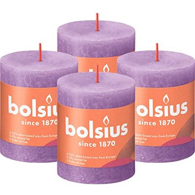 bolsius Rustikales Licht Lila 8cm 4 Stück Pflanzliches Wachs bolsius Rustikales Licht Lila 8cm 4 Stück Pflanzliches Wachs