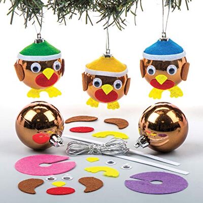 Baker Ross AV479 Rotkehlchen-Kugel-Sets für den Weihnachtsbaum, kreatives Kunst- und Bastelzubehör für Kinder zum Basteln und Dekorieren (6 Stück), diverse Farben Baker Ross AV479 Rotkehlchen-Kugel-Sets für den Weihnachtsbaum, kreatives Kunst- und Bastelzubehör für Kinder zum Basteln und Dekorieren (6 Stück), diverse Farben