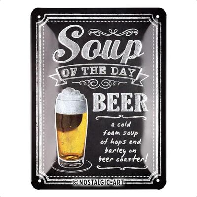 ART Retro Blechschild, 15 x 20 cm, Soup of the Day – Geschenk-Idee als Bar-Zubehör, aus Metall, Vintage Design mit Spruch, Blechschilder Sprüche, Bier-Deko ART Retro Blechschild, 15 x 20 cm, Soup of the Day – Geschenk-Idee als Bar-Zubehör, aus Metall, Vintage Design mit Spruch, Blechschilder Sprüche, Bier-Deko