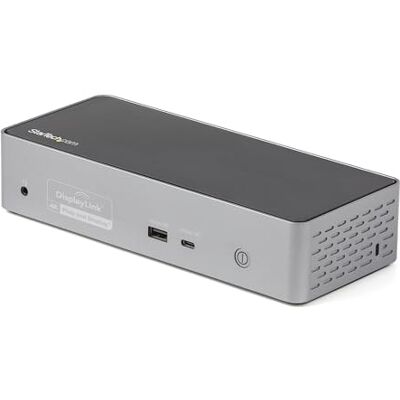 StarTech USB-C Vierfach 4K 60Hz Dock, MacBook Pro/Air M1-M4, 100W Dockingstation, 4 Monitore, HDMI, DisplayPort, Universell, Windows, Thunderbolt kompatibel, USB Hub, GbE StarTech USB-C Vierfach 4K 60Hz Dock, MacBook Pro/Air M1-M4, 100W Dockingstation, 4 Monitore, HDMI, DisplayPort, Universell, Windows, Thunderbolt kompatibel, USB Hub, GbE