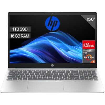 HP Laptop 39,6 cm (15,6 Zoll) FHD (AMD Ryzen 5-7520U, 16 GB RAM, 1 TB SSD, AMD Radeon Graphics, ohne Betriebssystem), Silber und Blau, spanische QWERTY-Tastatur HP Laptop 39,6 cm (15,6 Zoll) FHD (AMD Ryzen 5-7520U, 16 GB RAM, 1 TB SSD, AMD Radeon Graphics, ohne Betriebssystem), Silber und Blau, spanische QWERTY-Tastatur